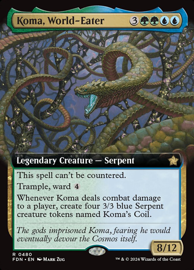 Koma, World-Eater - [Foil, Extended Art] Foundations (FDN)