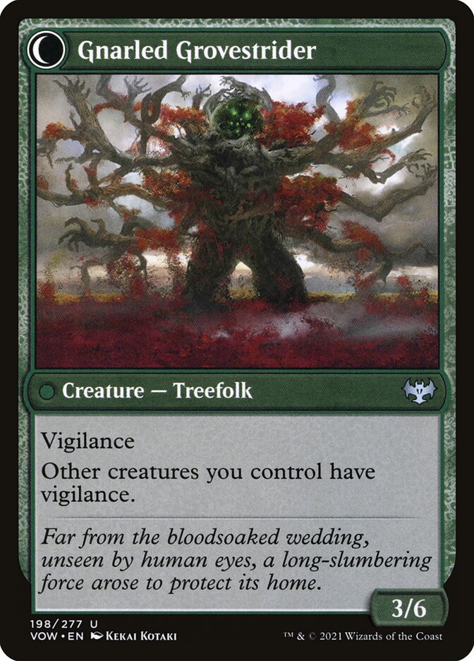 Dormant Grove // Gnarled Grovestrider (198) - Innistrad: Crimson Vow (VOW)