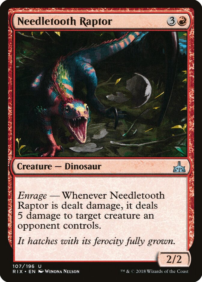 Needletooth Raptor (107) - Rivals of Ixalan (RIX)