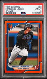 Francisco Lindor 2024 Bowman #38 Orange - [PSA Graded 8] - Front