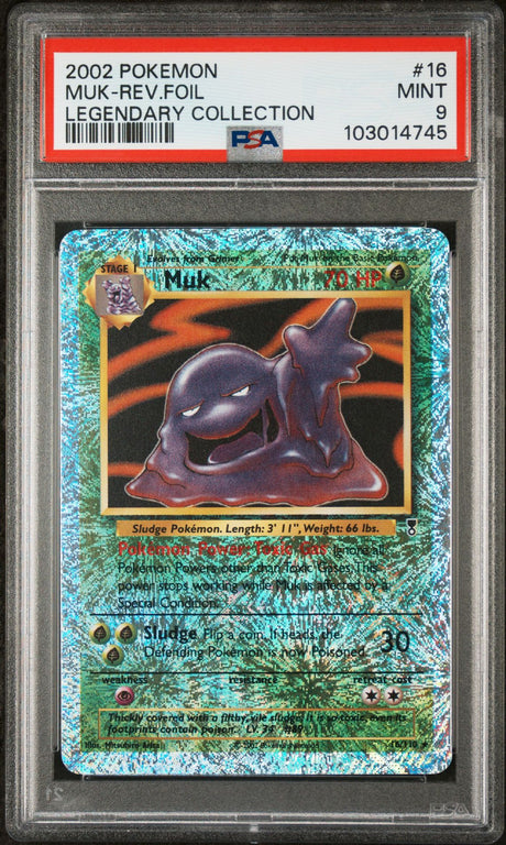 Muk #16 - [Reverse Holo, Graded PSA 9] Legendary Collection