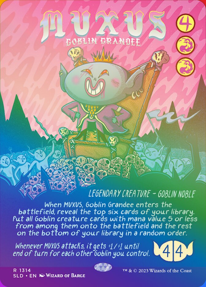 Muxus, Goblin Grandee (1314‚òÖ) - [Foil, Borderless] Secret Lair Drop (SLD)