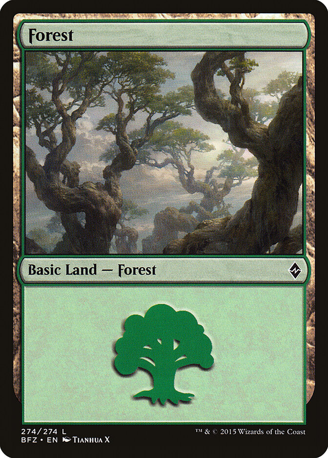 Forest (274a) - Battle for Zendikar (BFZ)