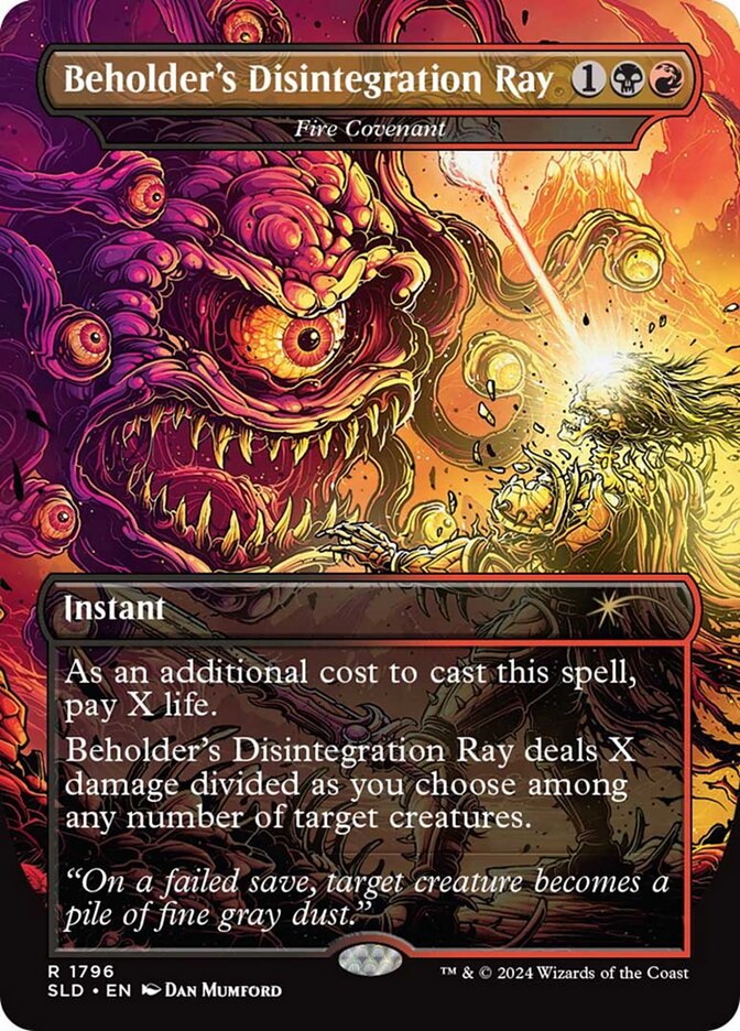 Beholder's Disintegration Ray - Fire Covenant - [Foil, Borderless] Secret Lair Drop (SLD)