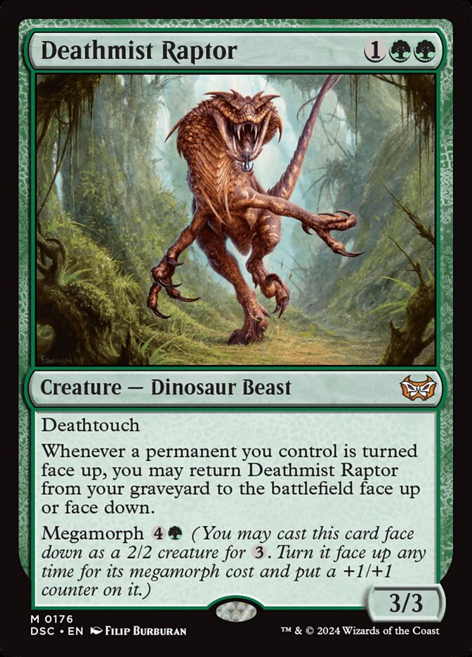 Deathmist Raptor (176) - Duskmourn: House of Horror Commander (DSC)