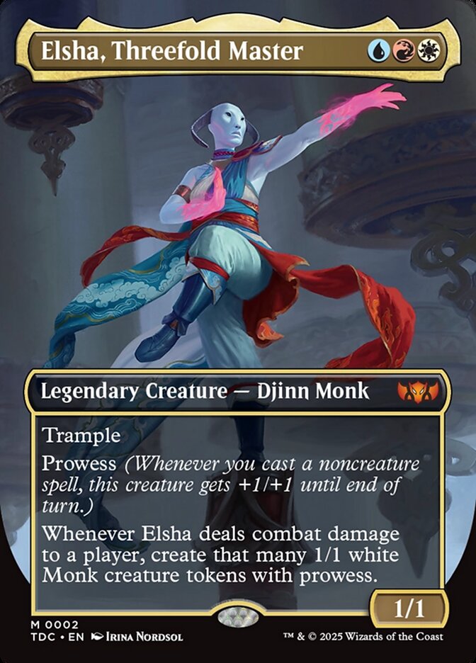 Elsha, Threefold Master - [Foil, Borderless] Tarkir: Dragonstorm Commander (TDC)