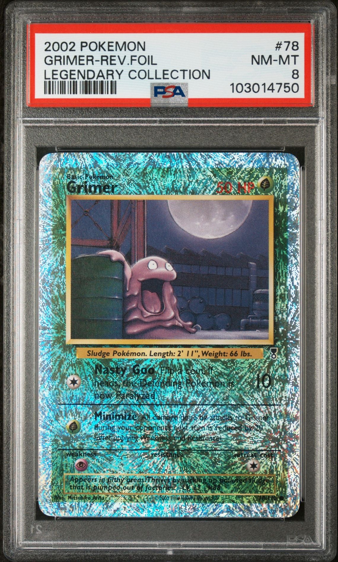 Grimer #78 - [Reverse Holo, Graded PSA 8] Legendary Collection