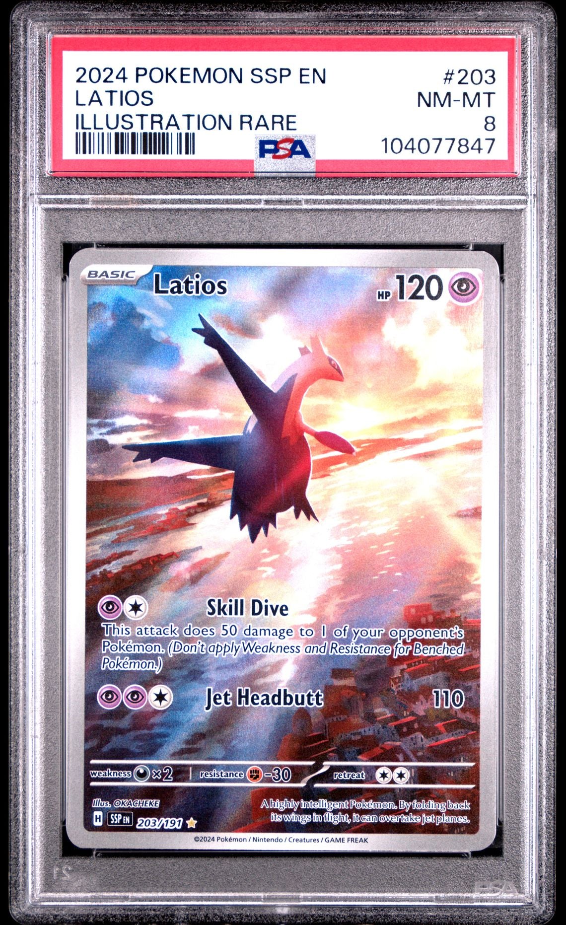 Latios Illustration Rare #203 - [Graded PSA 8] Surging Sparks