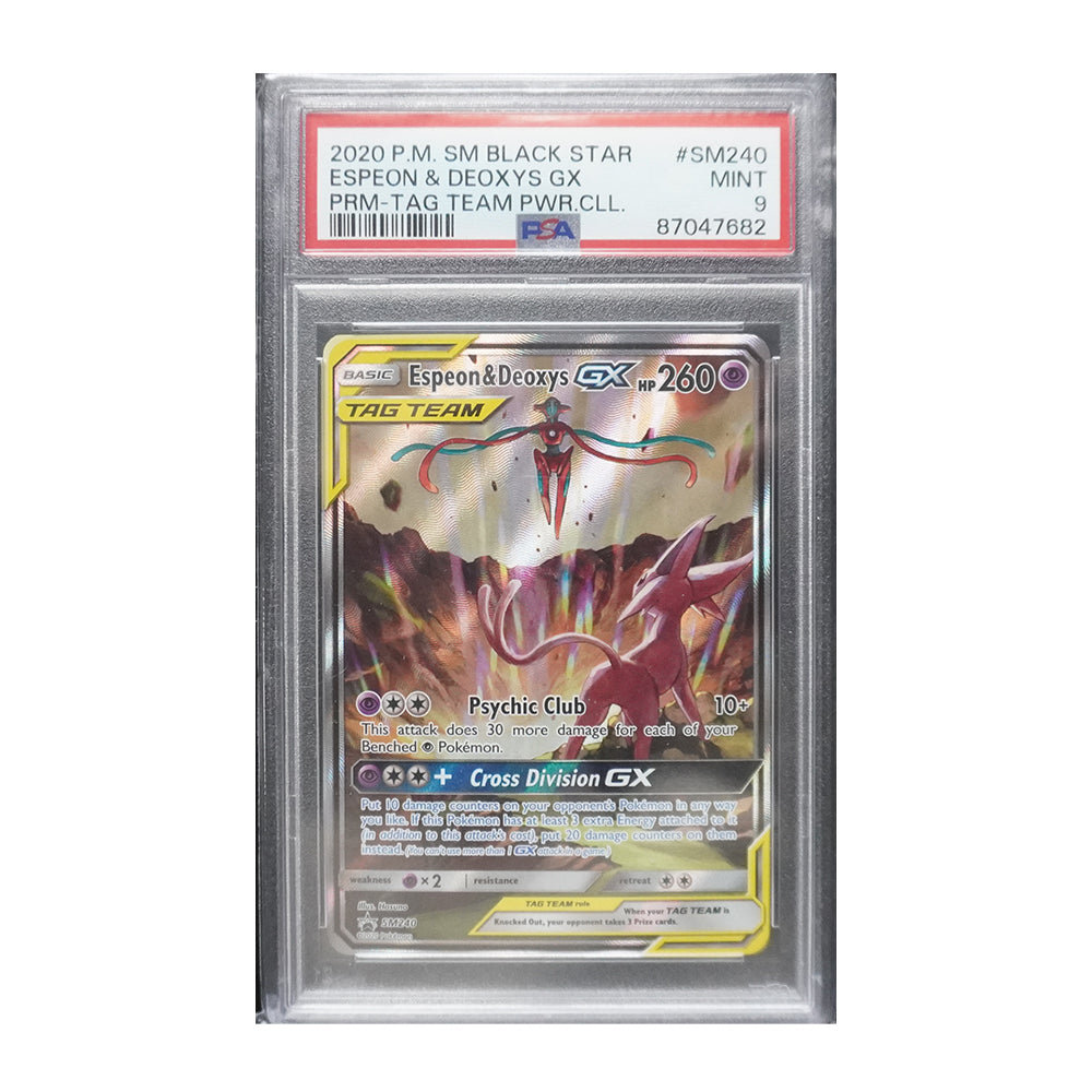 Espeon & Deoxys GX [Holo, Graded PSA 9] - SM240 - SM Promos (SMP)