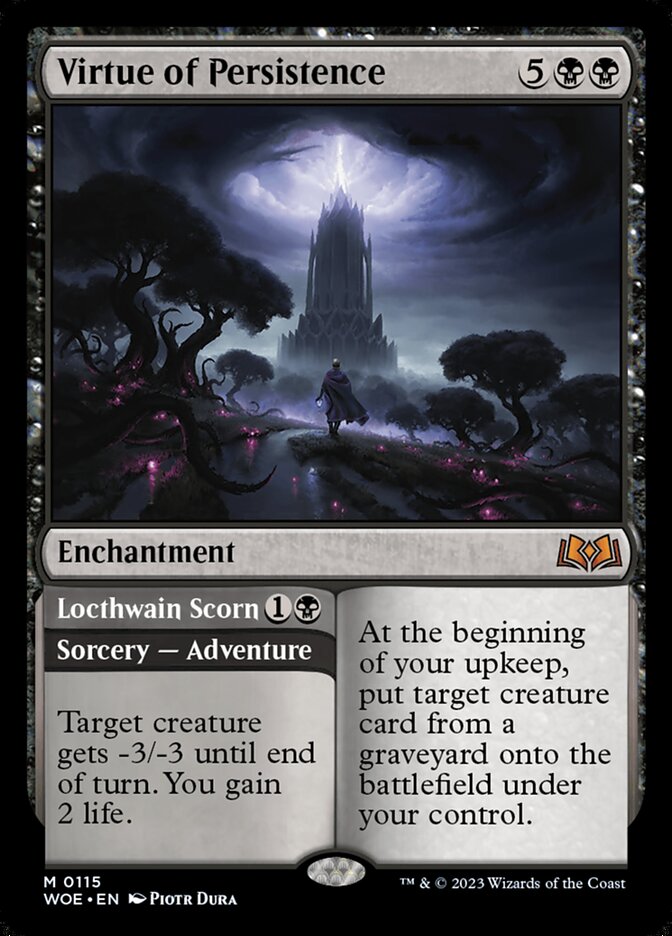Virtue of Persistence // Locthwain Scorn (115) - Wilds of Eldraine (WOE)