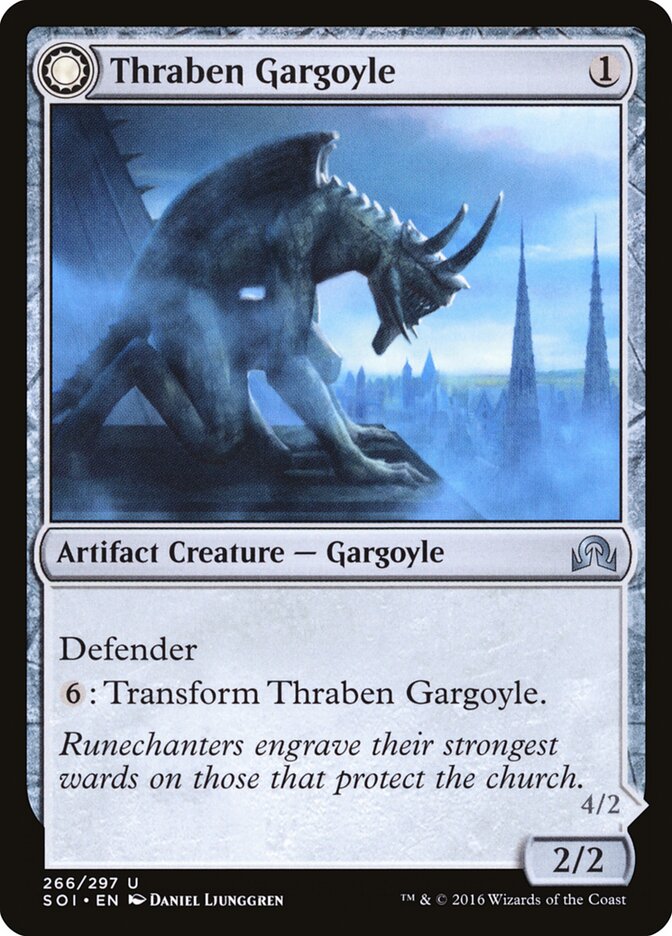 Thraben Gargoyle // Stonewing Antagonizer (266) - Shadows over Innistrad (SOI)