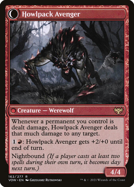 Ill-Tempered Loner // Howlpack Avenger (162) - Innistrad: Crimson Vow (VOW)