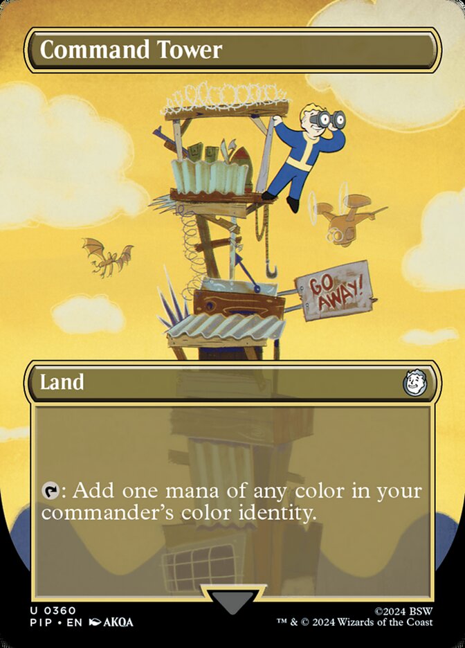 Command Tower - [Foil, Borderless] Fallout (PIP)
