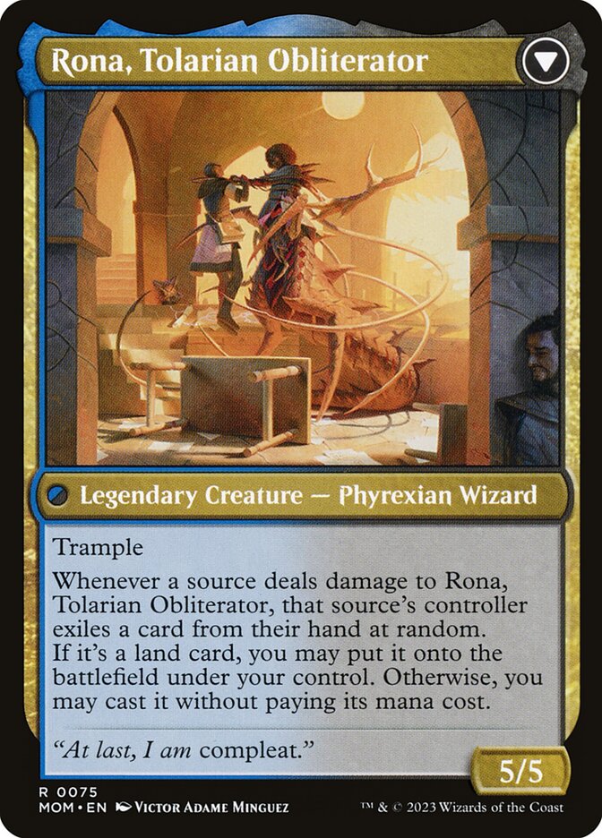 Rona, Herald of Invasion // Rona, Tolarian Obliterator (75) - March of the Machine (MOM)