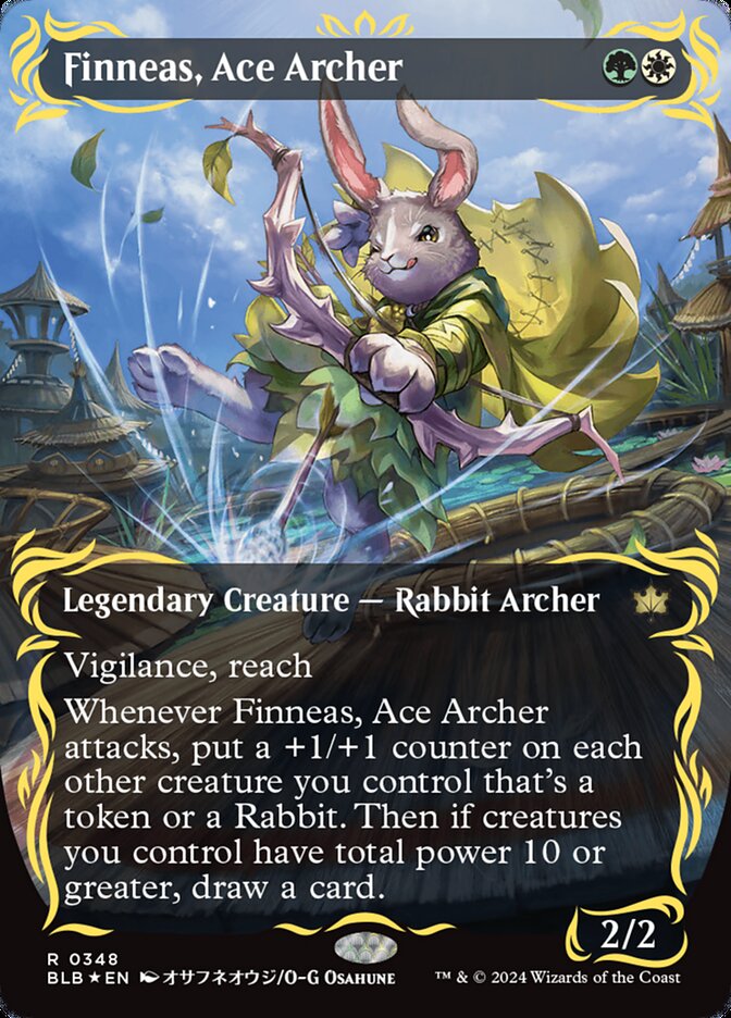 Finneas, Ace Archer - [Raised Foil, Showcase] Bloomburrow (BLB)