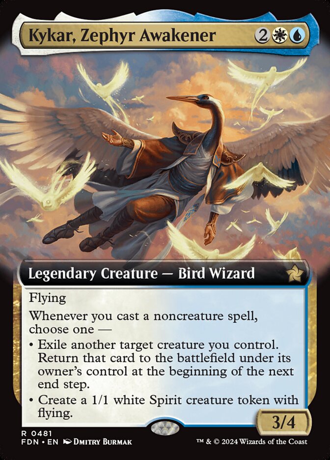 Kykar, Zephyr Awakener - [Foil, Extended Art] Foundations (FDN)