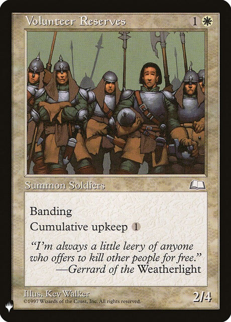 Volunteer Reserves (WTH-29) - The List (PLST)