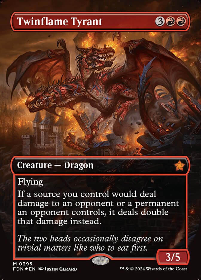 Twinflame Tyrant - [Mana Foil, Borderless] Foundations (FDN)