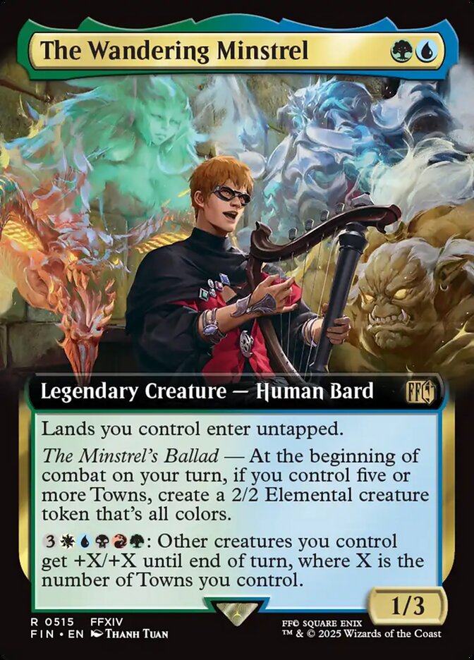 The Wandering Minstrel (515) - [Foil, Extended Art] Final Fantasy (FIN)