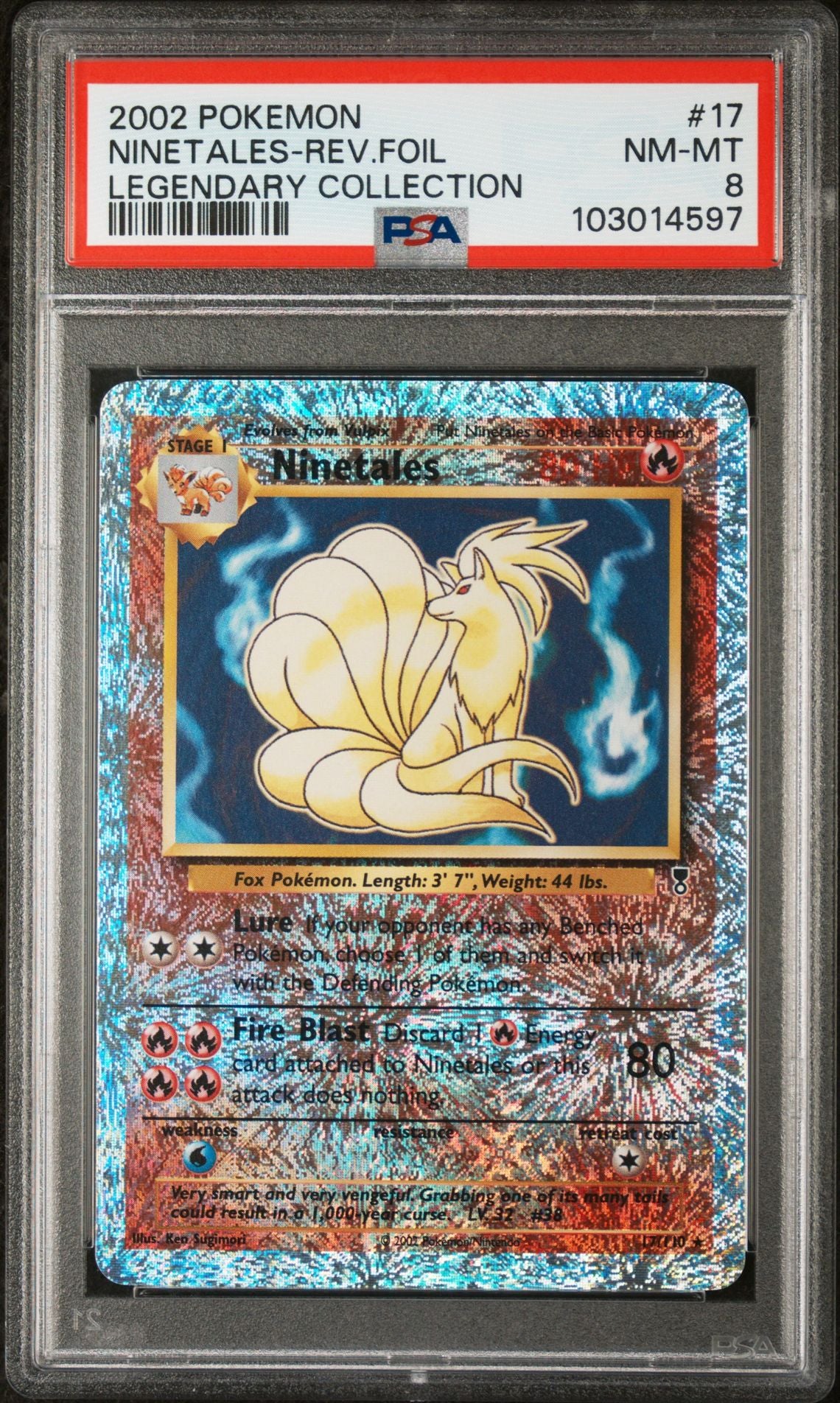 Ninetales #17 - [Reverse Holo, Graded PSA 8] Legendary Collection