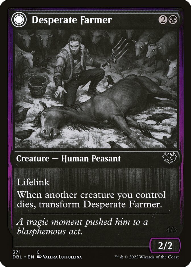 Desperate Farmer // Depraved Harvester - [Foil] Innistrad: Double Feature (DBL)