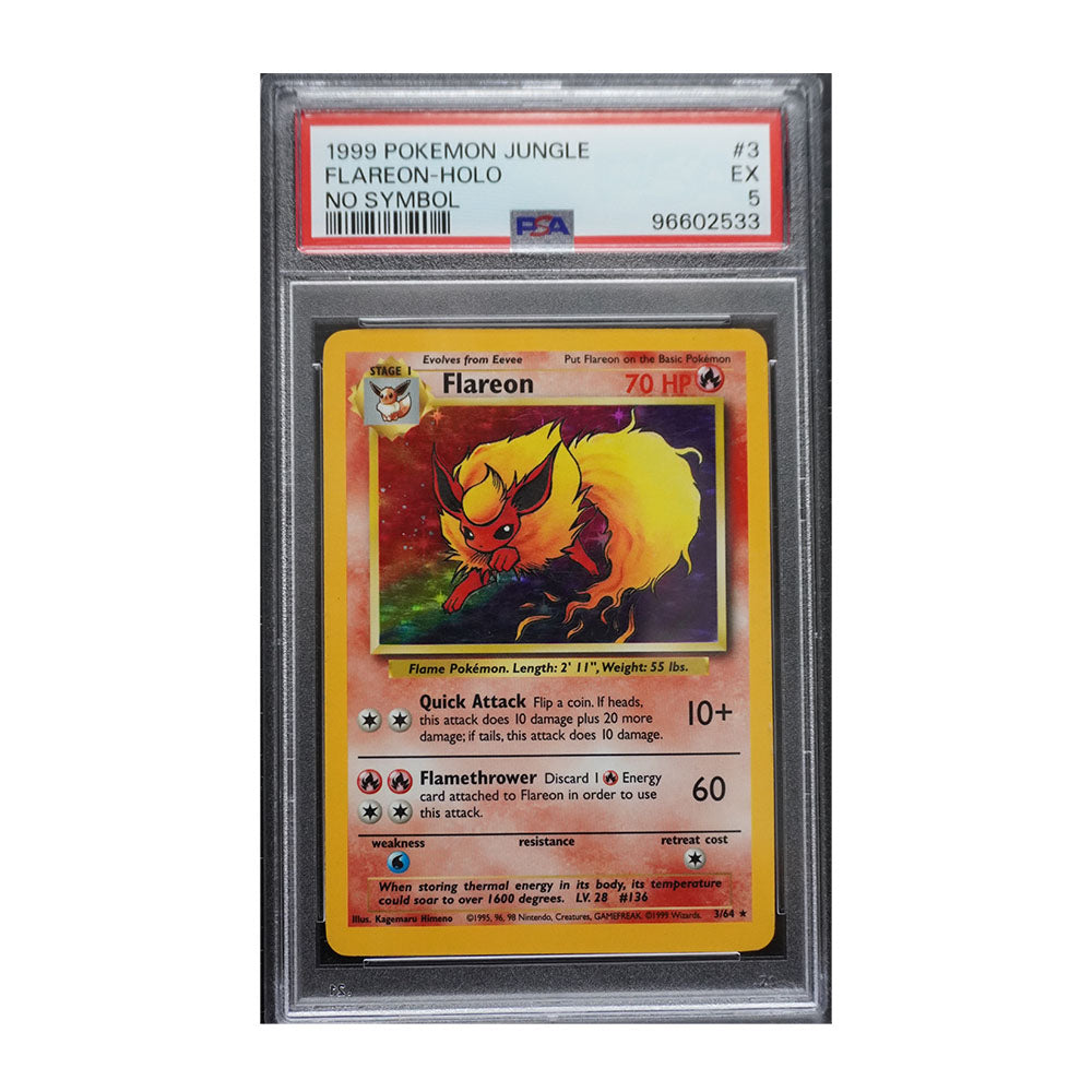 Flareon (No Symbol) - [Holo, Graded PSA 5] Jungle (JU)