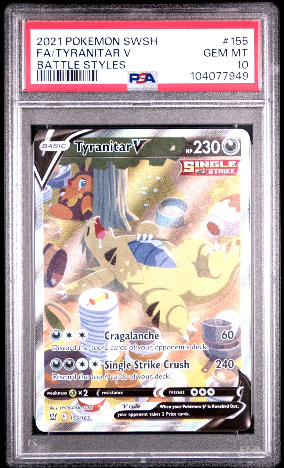 Tyranitar V #155 - [Graded PSA 10] Sword & Shield Battle Styles