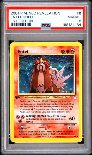 Entei (1st Edition) #6 - [PSA Graded 8] Neo Revelation (N3)
