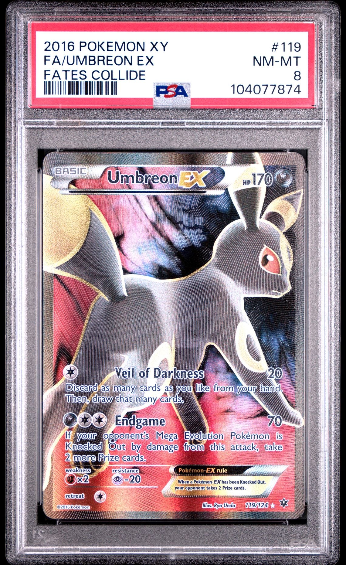 Umbreon Ex #119 - [Graded PSA 8] Xy Fates Collide