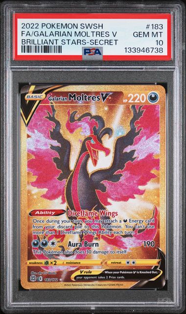 Galarian Moltres V (Secret) #183 - [Graded PSA 10] SWSH09: Brilliant Stars (SWSH09)