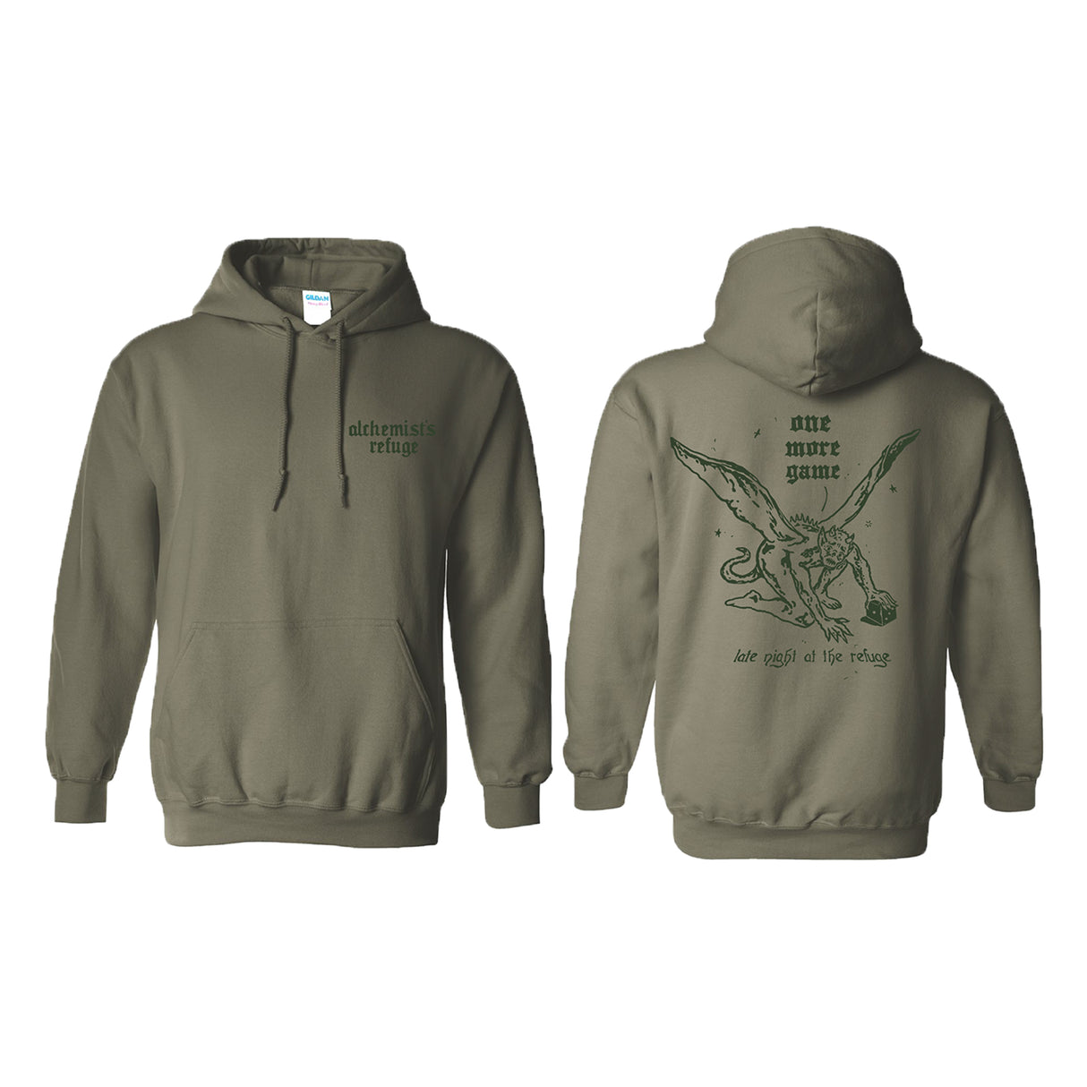 Late Night At The Refuge - Alchemist's Refuge Hoodie (Green)
