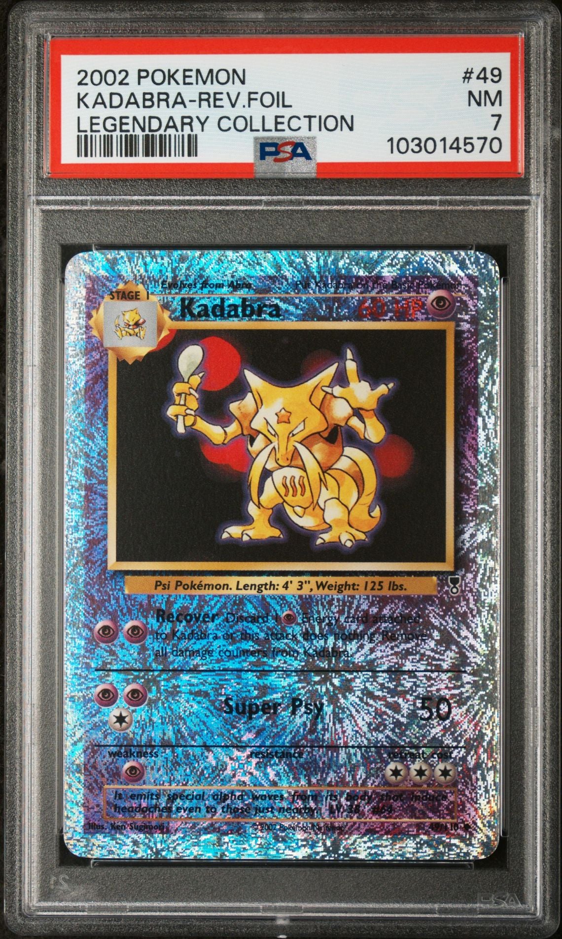 Kadabra #49 - [Reverse Holo, Graded PSA 7] Legendary Collection