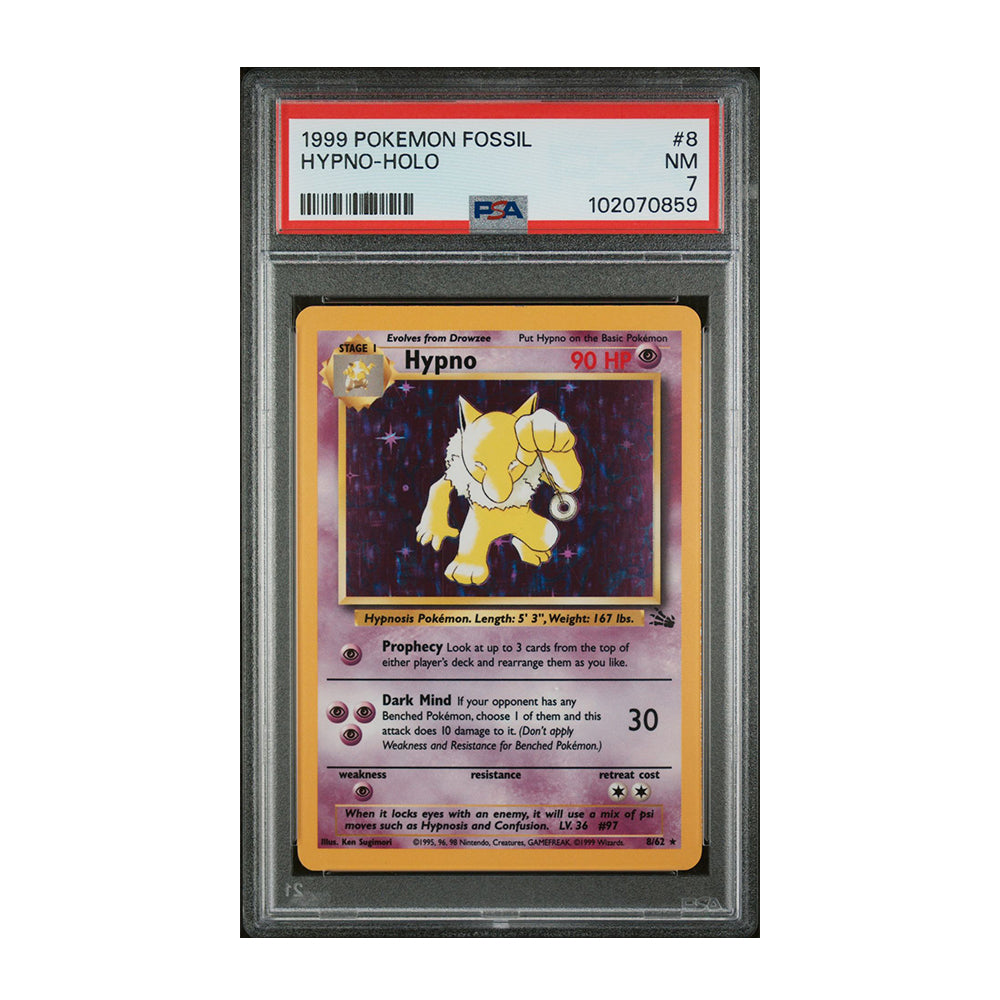 Hypno (8) - [Holo, Graded PSA 7] Fossil (FO)