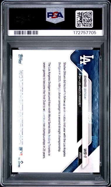 2025 Topps Now Shohei Ohtani WS Champions (Red Foil /5) - [PSA Graded 9]