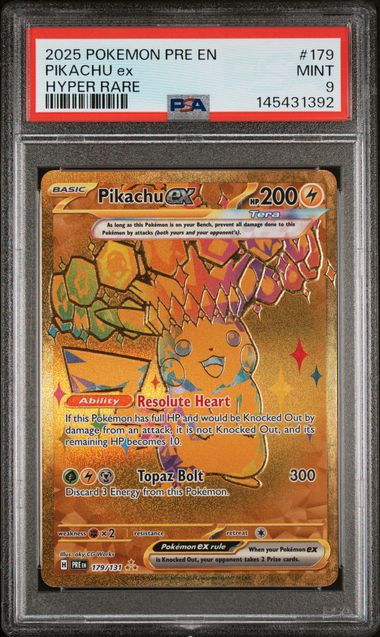 Pikachu ex #179 - [Graded PSA 9]  SV: Prismatic Evolutions (PRE)