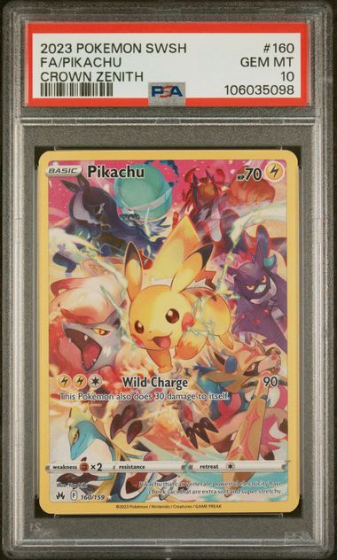 Pikachu #160 - [Graded PSA 10] Sword And Shield Crown Zenith