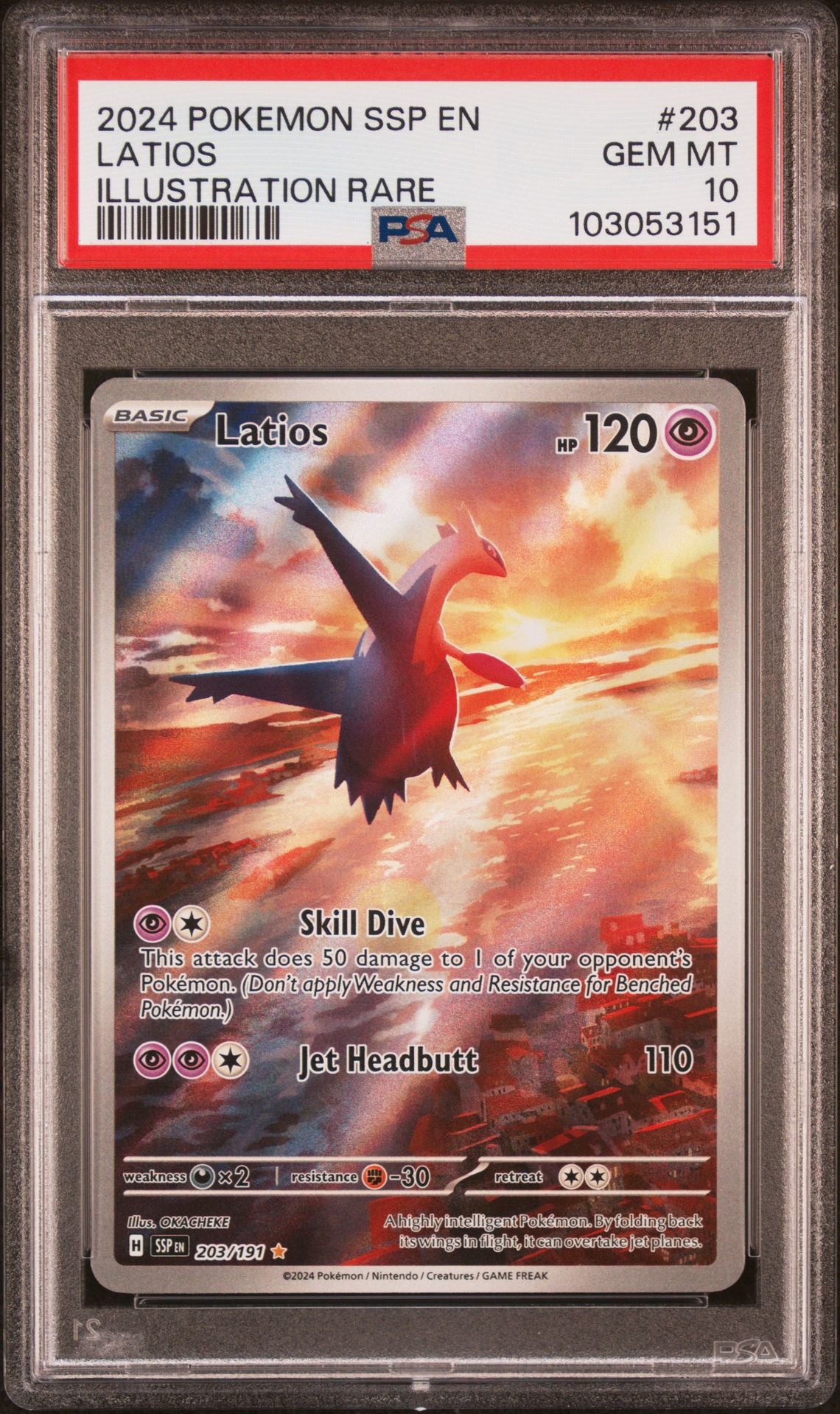 Latios Illustration Rare #203 - [Graded PSA 10] Surging Sparks
