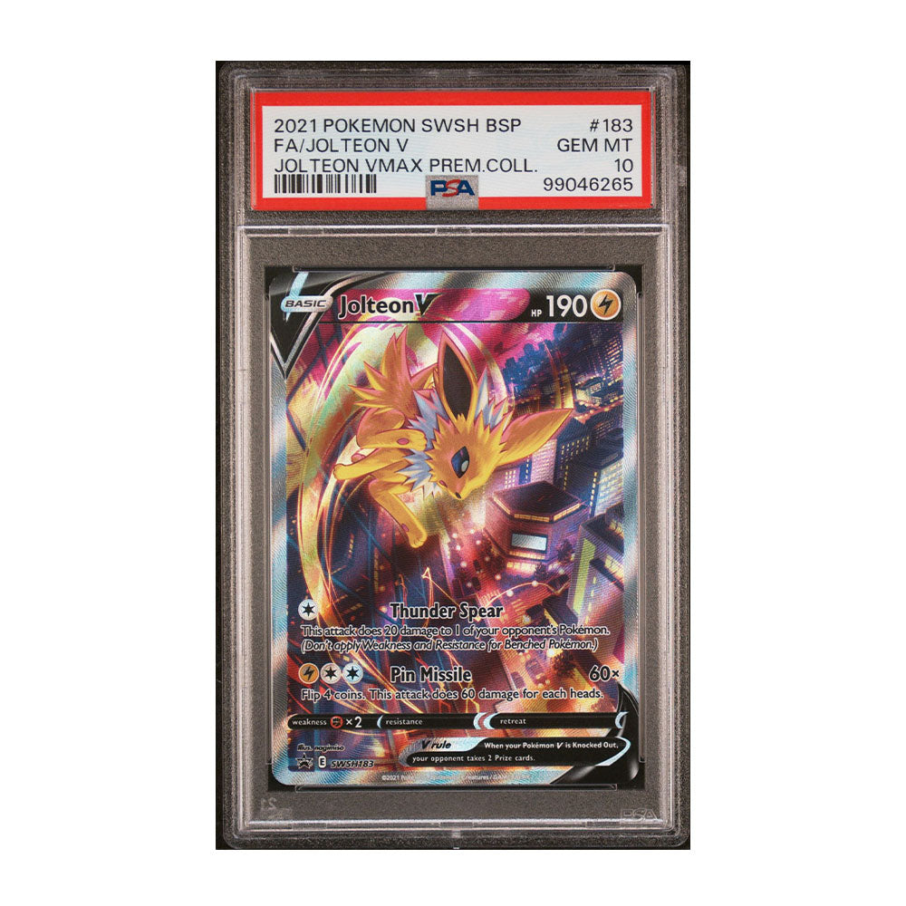 Jolteon V [Holo, Graded PSA 10] -  SWSH183 - SWSH: Sword & Shield Promo Cards (SWSD)