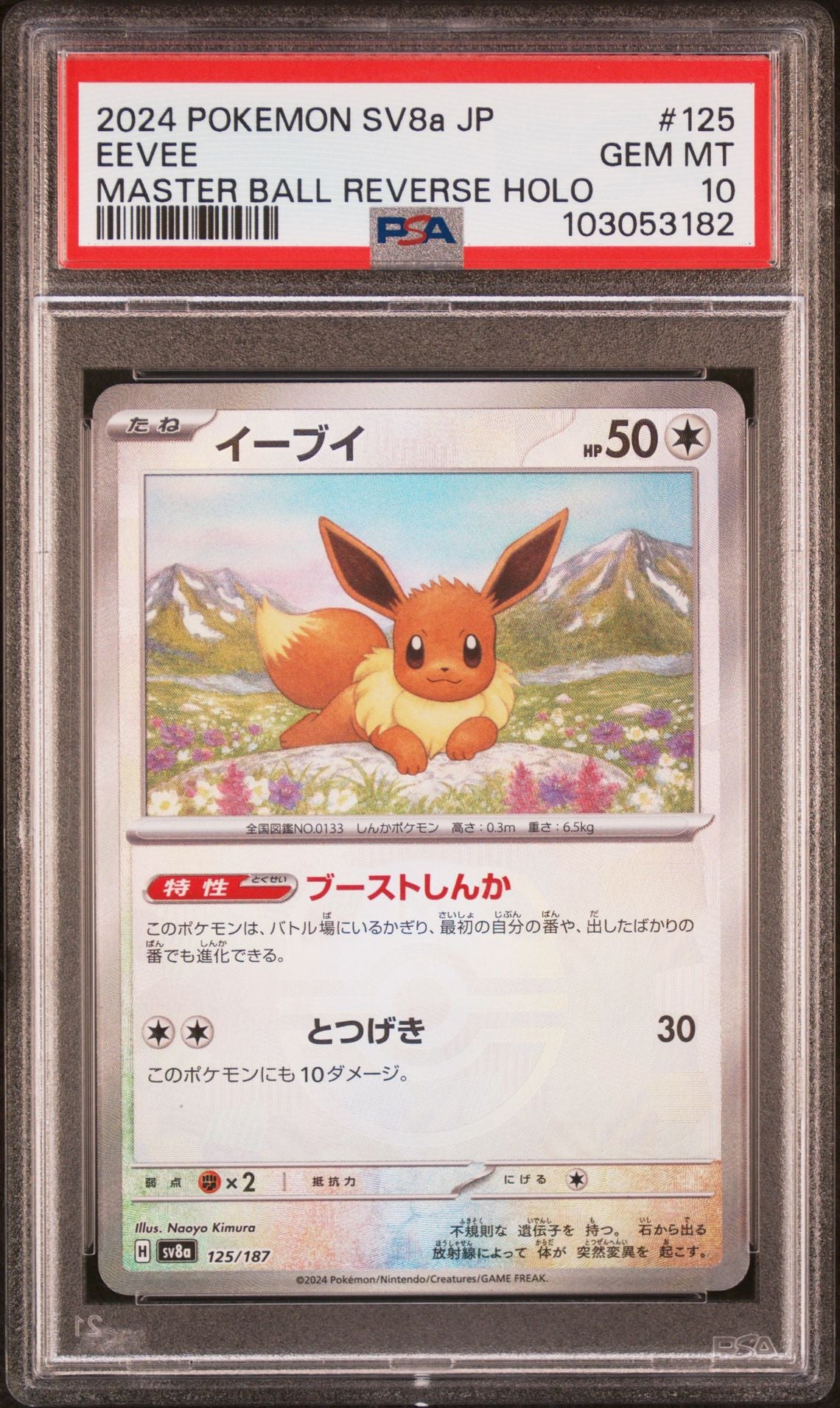 Eevee Master Ball Reverse Holo #125 - [Graded PSA 10] Japanese Terastal Festival (Sv8a)