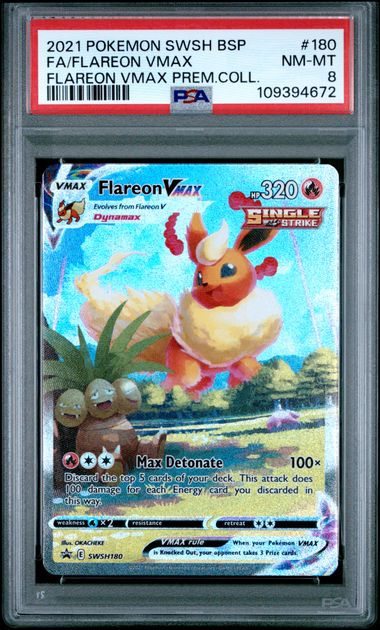 Flareon Vmax Flareon Vmax Premium Collection #180 - [Graded PSA 8] Swsh Black Star Promo