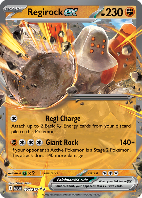 Regirock ex (107/217) - Ascended Heroes (ASC)