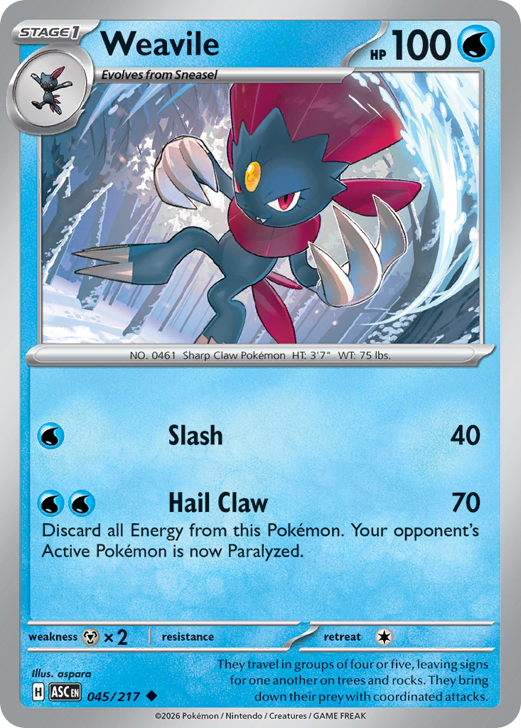Weavile (45/217) - Ascended Heroes (ASC)