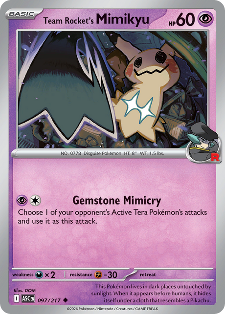 Team Rocket's Mimikyu (97/217) - Ascended Heroes (ASC)
