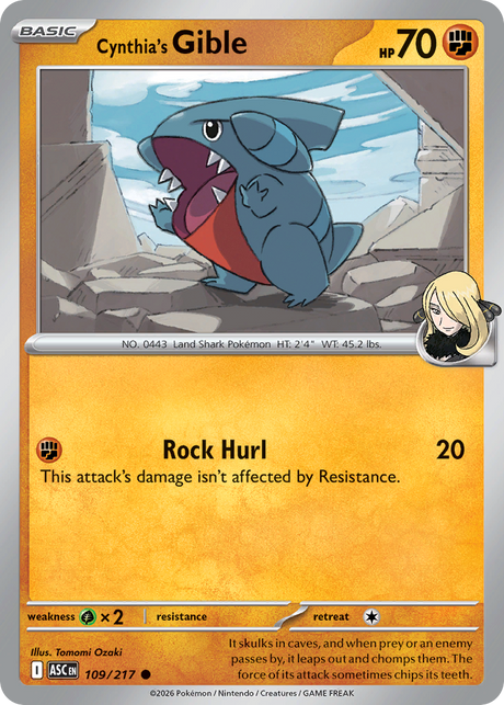 Cynthia's Gible (109/217) - Ascended Heroes (ASC)