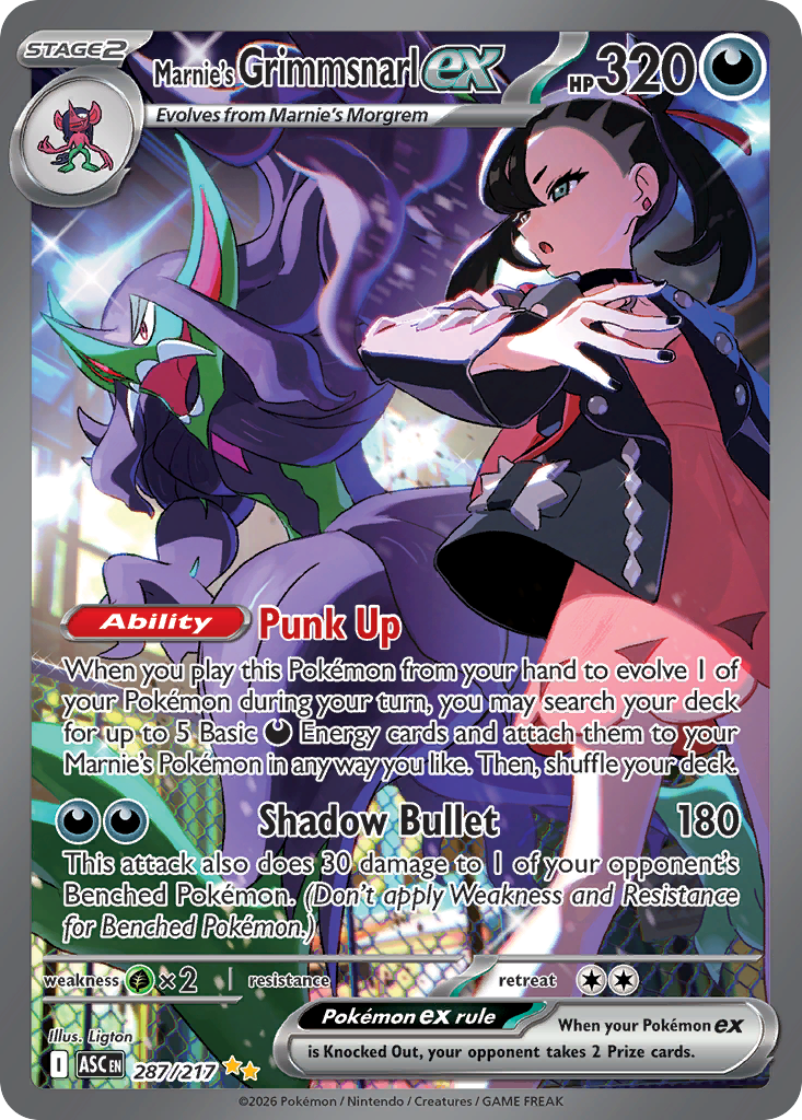 Marnie's Grimmsnarl ex (287/217) - [Special Illustration Rare] Ascended Heroes (ASC)