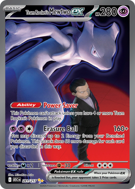 Team Rocket's Mewtwo ex (281/217) - [Special Illustration Rare] Ascended Heroes (ASC)