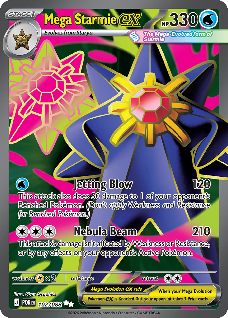 Mega Starmie ex (102/88) - [Full Art] Perfect Order (POR)