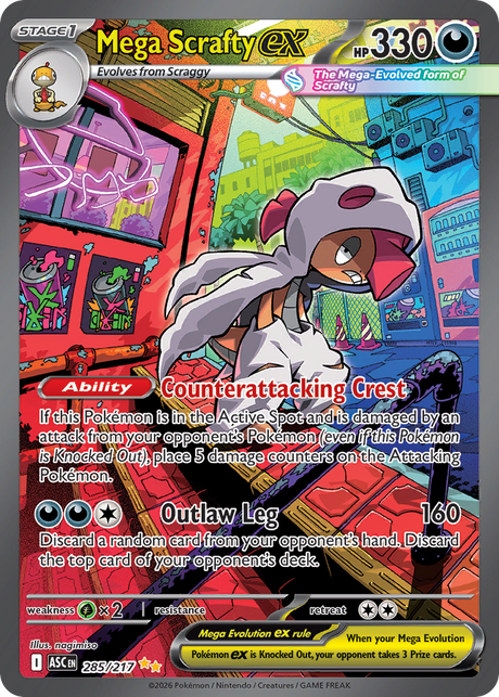 Mega Scrafty ex (285/217) - [Special Illustration Rare] Ascended Heroes (ASC)