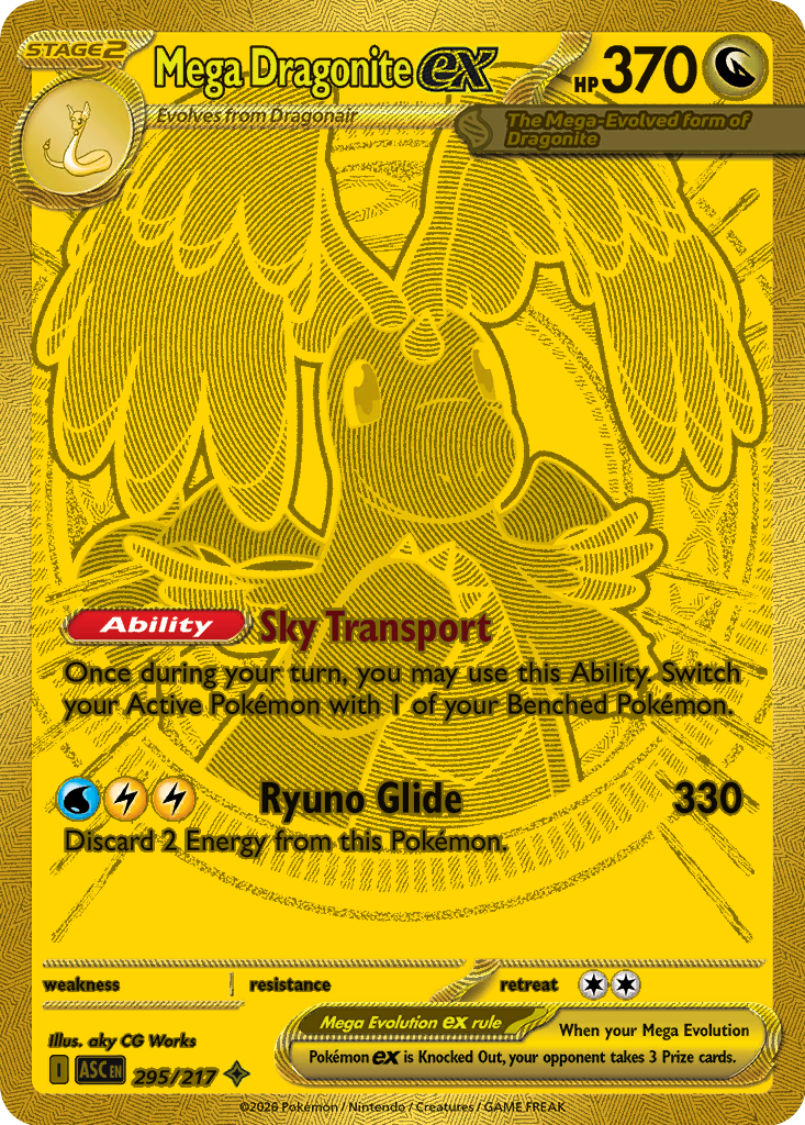 Mega Dragonite ex (295/217) - [Gold Holo] Ascended Heroes (ASC)