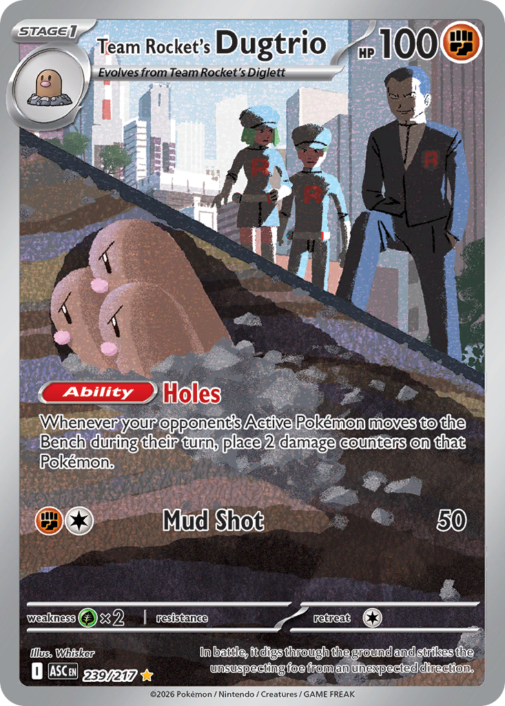 Team Rocket's Dugtrio (239/217) - [Illustration Rare] Ascended Heroes (ASC)